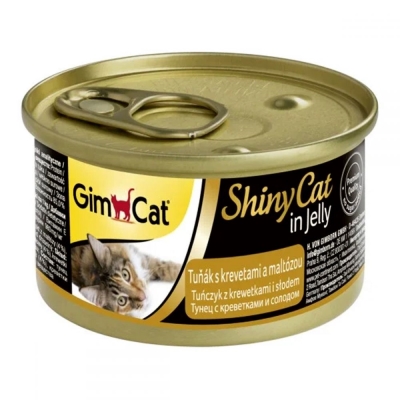 Корм влажный для котов GimCat Shiny Cat Kitten с тунцом, креветками и солодом, 70 г