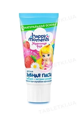 Зубна паста Happy Moments Маленька Фея Полуниця, 60 мл