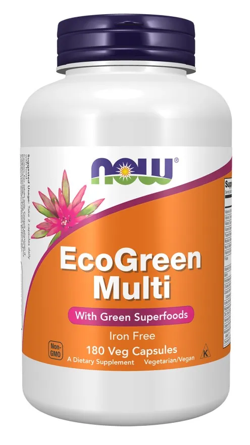 Вітамінно-мінеральний комплекс NOW EcoGreen Multi with Green Superfoods вег. капсули №180