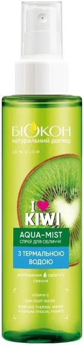 Спрей для обличчя Біокон I love kiwi Aqua-Mist з термальною водою, 110 мл