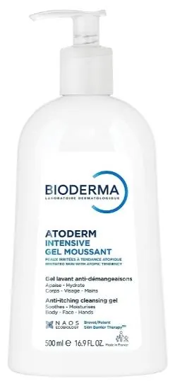 Гель Bioderma Atoderm Intensive очищуючий для обличчя та тіла, для сухої атопічної шкіри, 500 мл