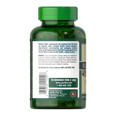 Льняное масло Puritan's Pride Flax Oil 1000 мг, 120 капсул