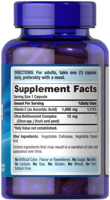 Вітамін С 1000 Puritan's Pride Vitamin C 1000 mg Citrus Bioflavonoids, 100 капсул