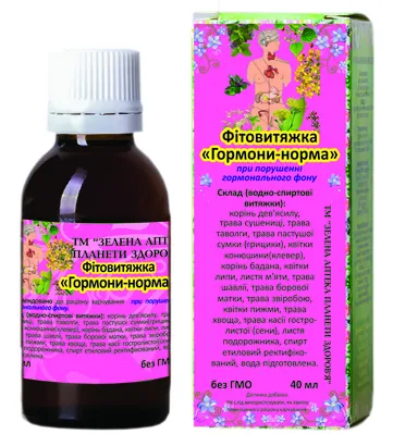 Гормони-норма фітовитяжка краплі по 40 мл у флак.