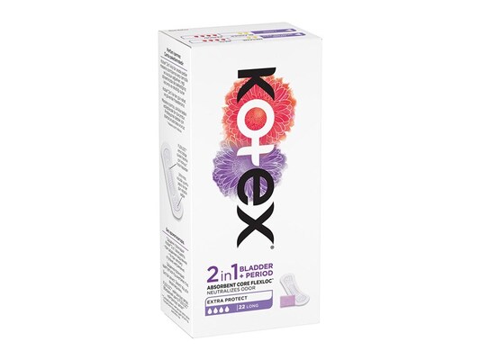 Ежедневные гигиенические прокладки Kotex 2в1 Extra Protect длинные, 22 шт