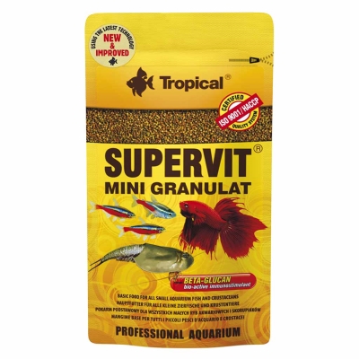 Корм Tropical SuperVit Mini Granulat для аквариумных рыб и ракообразных в гранулах, 10 г