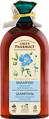 Шампунь Green Pharmacy Ромашка лікарська і льняна олія для фарбованого і мелірованого волосся, 350 мл