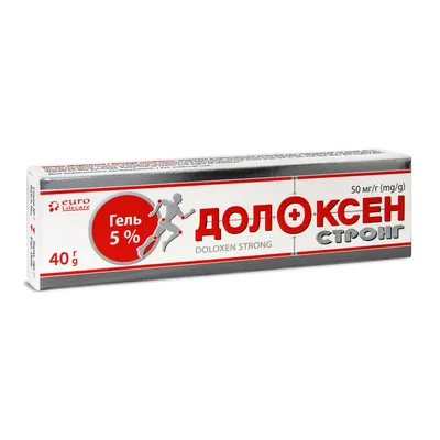Долоксен стронг гель 50 мг/г по 40 г у тубах алюм.