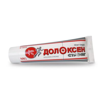 Долоксен стронг гель 50 мг/г по 100 г в тубах алюм.