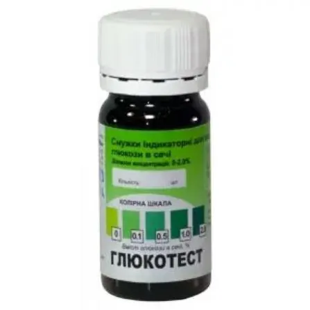 Тест-смужки Норма Глюкотест для визначення глюкози в сечі, 100 штук