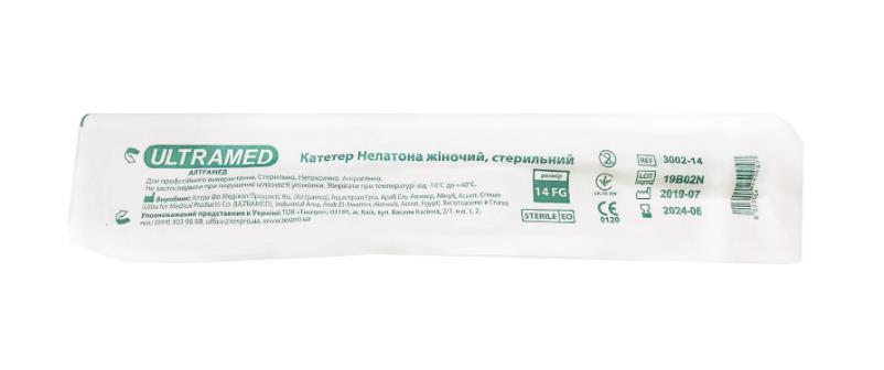 Катетер урологический Ultramed типа Нелатон женский, 14 Fr, 1 шт