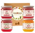 Набір джемів Yagodar смородина-груша + кизил-груша + ананас-апельсин-імбір + журавлина, 4 шт х 210 г