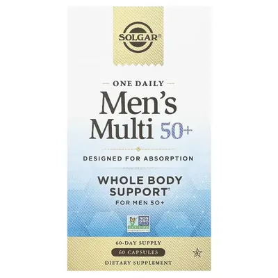 Вітамінно-мінеральний комплекс для чоловіків Solgar One Daily Men's Multi 50+ капсули №60
