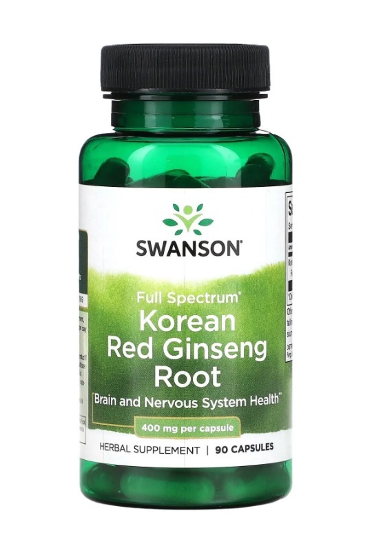 Женьшень красный корейский Swanson Korean Red Ginseng корень, 400 мг, 90 капсул