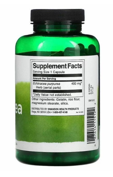 Ехінацея пурпурна Swanson Echinacea 400 мкг, 180 капсул