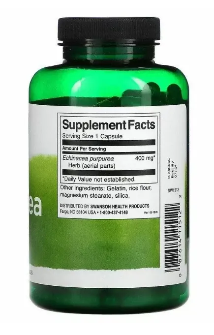 Ехінацея пурпурна Swanson Echinacea 400 мг, 180 капсул