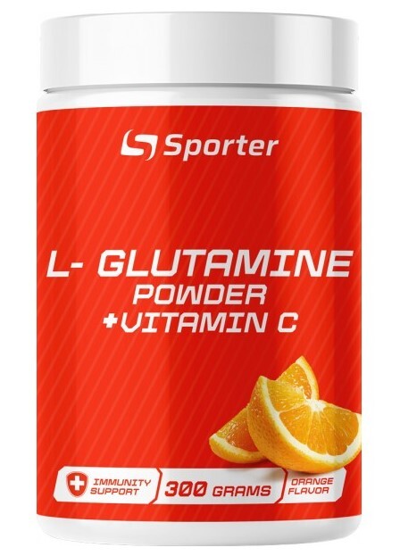 L-глютамін + Вітамін C Sporter L-Glutamine + Vitamin C апельсин, 300 г