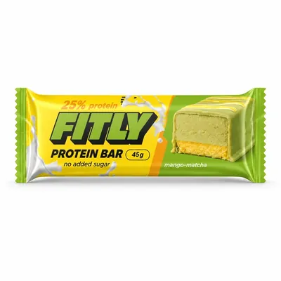 Батончик протеїновий Fitly Protein Bar манго-матча, 45 г