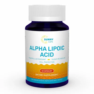 Альфа-ліпоєва кислота Sunny Caps Alpha-Lipoic Acid, 60 капсул