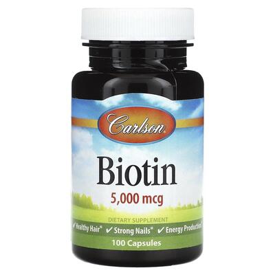 Биотин Carlson Labs Biotin 5000 мкг капсулы №100