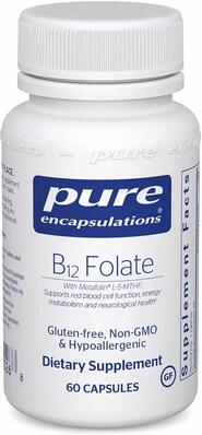 Витамин B12 и Фолат Pure Encapsulations B12 Folate, 60 капсул