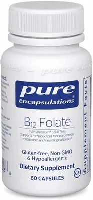 Вітамін B12 та Фолат Pure Encapsulations B12 Folate, 60 капсул