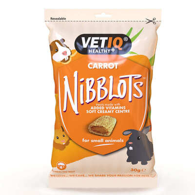 Лакомство для грызунов VetIQ Nibblots с морковью для здоровья кожи и шерсти, 30 г