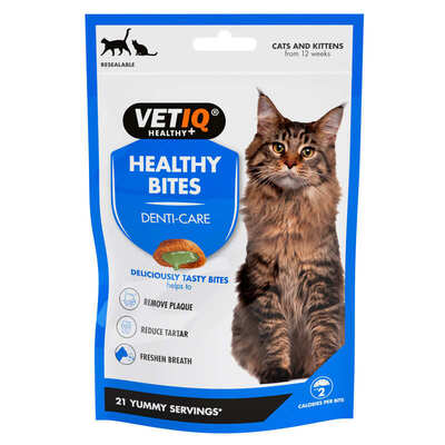 Лакомство для кошек VetIQ Healthy Bites Denti-care с уткой для очищения зубов, свежести дыхания, 65 г