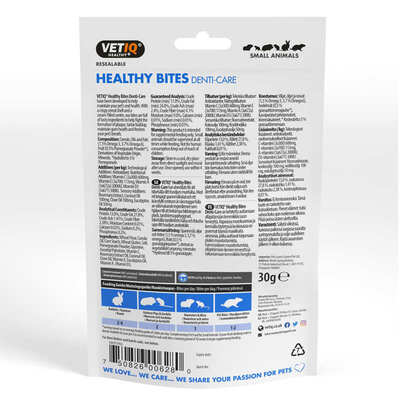 Ласощі для гризунів VetIQ Healthy Bites Denti-care для очищення порожнини рота, 30 г