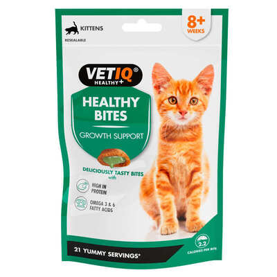 Лакомство для котят VetIQ Healthy Bites Growth Support с курицей для поддержания роста, 65 г