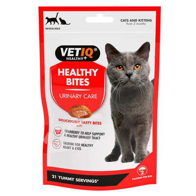 Лакомство для кошек VetIQ Healthy Bites Urinary Care с сыром для здоровья мочевыводящих путей , 65 г