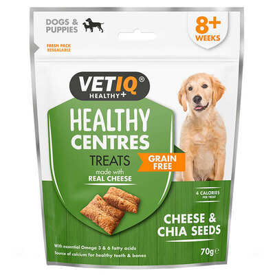 Лакомство для собак VetIQ Healthy Centers Treats с сыром и чиа для здоровых зубов и шерсти, 70 г