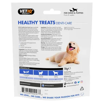 Ласощі для собак VetIQ Healthy Treats Denti-care з качкою для чищення зубів, свіжості дихання, 70 г