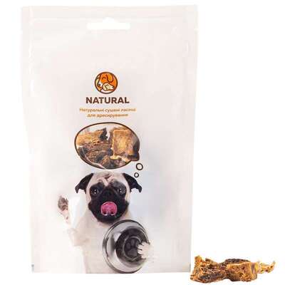 Лакомство для собак Natural Вымя говяжье для дрессировки мини куски, 100 г