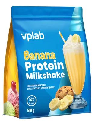 Протеїн сироватковий змішаний VPLab Protein Milkshake банан, 500 г
