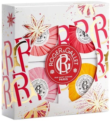 Набор Roger&Gallet Ассорти мыла (Красный имбирь + Цветок инжира + Апельсиновое дерево + Роза), 4 шт х 50 г