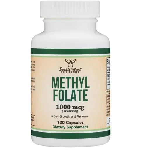 Метилфолат Double Wood Methylfolate 1000 мкг 5-MTHF (1700 DFE), 120 капсул