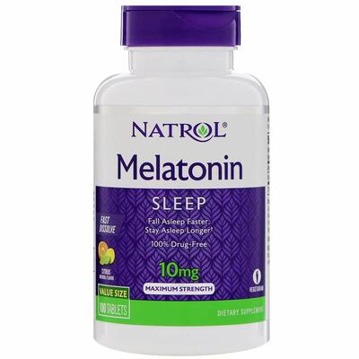 Мелатонин Natrol Melatonin 10 мг цитрусовый пунш, 100 таблеток