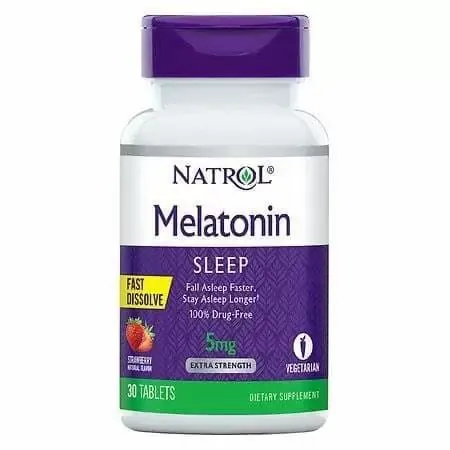 Мелатонін Natrol Melatonin швидкорозчинний смак полуниці 5 мг, 30 таблеток
