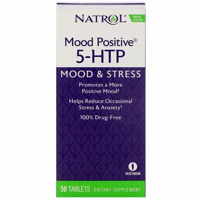 Натуральна добавка Natrol Mood Positive 5-НТР, 50 таблеток