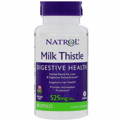 Расторопша Natrol Milk Thistle 525 мг, 60 капсул