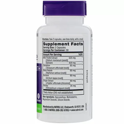Розторопша Natrol Milk Thistle 525 мг, 60 капсул