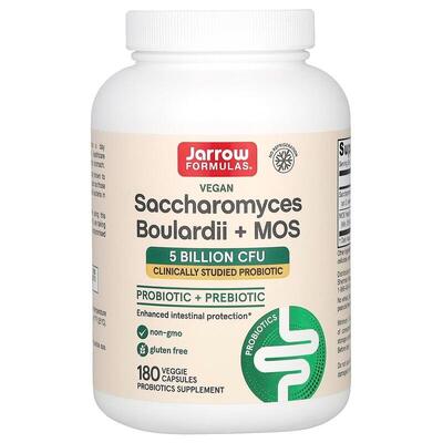 Сахаромицеты Буларди Jarrow Formulas Saccharomyces Boulardii+ MOS, 180 капсул
