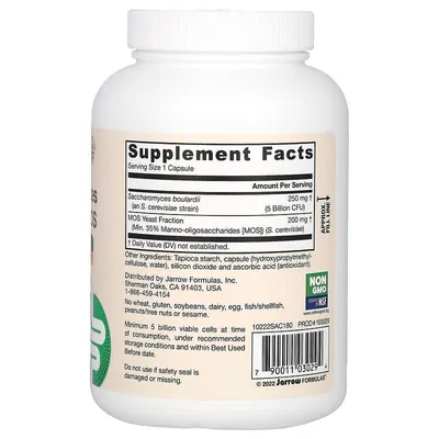 Сахароміцети Буларді Jarrow Formulas Saccharomyces Boulardii+ MOS, 180 капсул