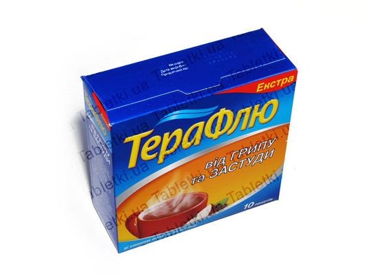 Терафлю от гриппа и простуды экстра порошок д/ор. р-ра со вкус. ябл.-кор. №10 в пак.