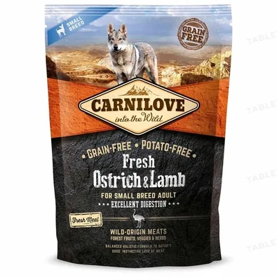 Корм сухий для дорослих собак дрібних порід Carnilove Fresh Ostrich & Lamb зі страусом та ягням, 1,5 кг