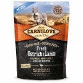 Корм сухой для взрослых собак мелких пород Carnilove Fresh Ostrich & Lamb со страусом и ягненком, 1,5 кг