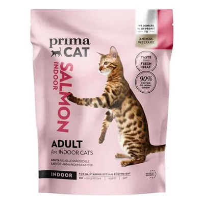 Корм сухий для котів Prima Cat Salmon Indoor Adult Cat Food з лососем, 1,4 кг