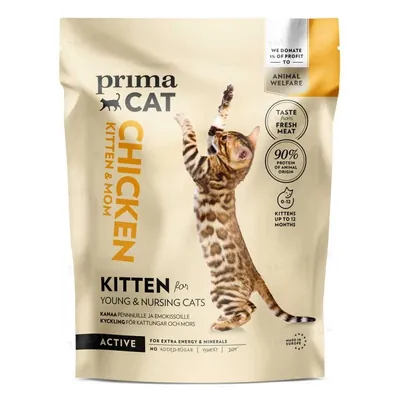Корм сухий для кошенят і годуючих кішок Prima Cat Chicken For Kittens And Nursing Cats з куркою, 1,4 кг