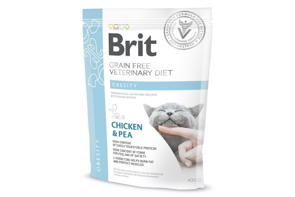 Корм сухой для кошек Brit GF Veterinary Diets Cat Obesity при избыточном весе и ожирении с курицей и горохом, 400 г